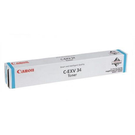 Canon C-EXV 34 - Cyan - original - toner cartridge - for imageRUNNER ADVANCE C2020i, C2020L, C2025i, C2030i, C2030L, C2220i, C2220L, C2225i, C2230i - 0