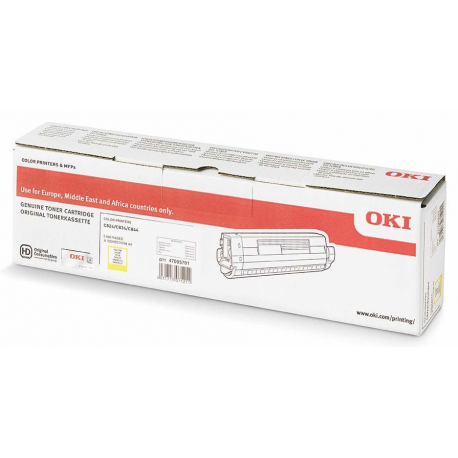 OKI - Yellow - original - toner cartridge - for C824dn, 824n, 834dnw, 834nw - 1