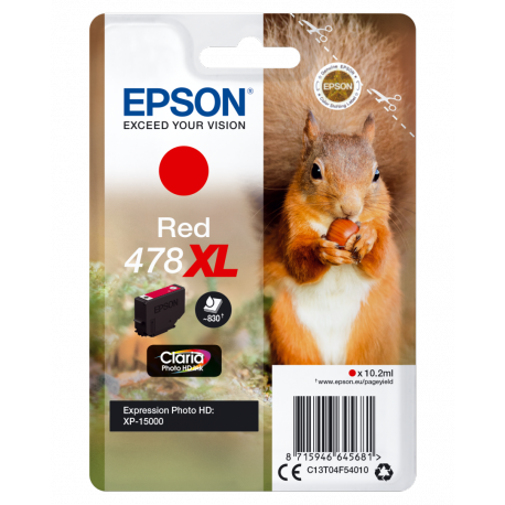 Epson 478XL - 10.2 ml - high capacity - red - original - ink cartridge - for Expression Home HD XP-15000 - 0
