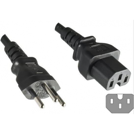MicroConnect - Power cable - SEV 1011 (M) to IEC 60320 C15 - 1.8 m - black - Switzerland - 0