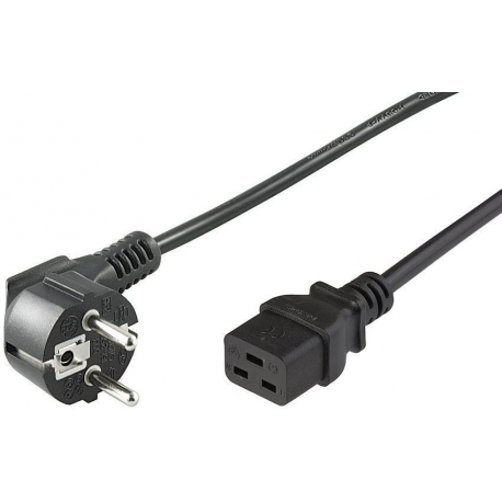 MicroConnect - Power cable - CEE 7/7 (M) angled to IEC 60320 C19 straight - AC 250 V - 16 A - 50 cm - black - 0
