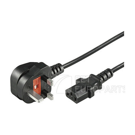 MicroConnect - Power cable - Type G (M) angled to IEC 60320 C13 straight - AC 250 V - 10 A - 50 cm - black - United Kingdom - 0