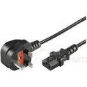 MicroConnect - Power cable - Type G (M) angled to IEC 60320 C13 straight - AC 250 V - 10 A - 50 cm - black - United Kingdom