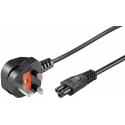 MicroConnect - Power cable - Type G (M) angled to IEC 60320 C5 straight - AC 250 V - 2.5 A - 50 cm - black