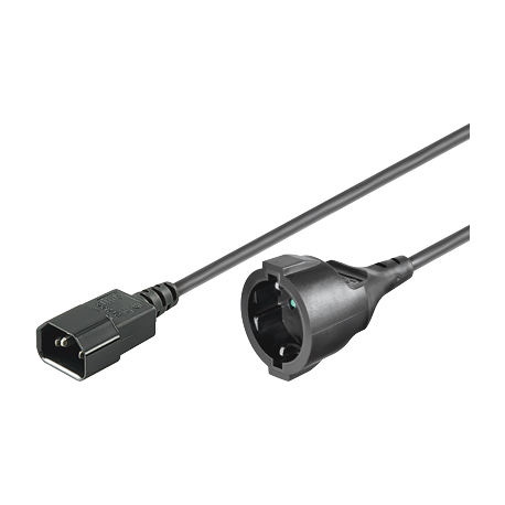 MicroConnect Extension Cord - Power cable - CEE 7/7 (F) to IEC 60320 C14 - 250 V - 16 A - 1 m - black - 0