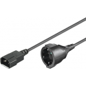 MicroConnect Extension Cord - Power cable - CEE 7/7 (F) to IEC 60320 C14 - 250 V - 16 A - 1 m - black