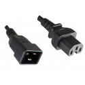 MicroConnect - Power cable - IEC 60320 C20 to IEC 60320 C15 - AC 250 V - 16 A - 1.8 m - black