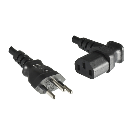 MicroConnect - Power cable - SEV 1011 (M) to IEC 60320 C13 angled - 1.8 m - black - Switzerland - 0