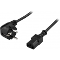 PowerWalker - Power cable - CEI 23-16 /  CEE 7 / 4 /  CEE 7 / 7 /  CEE 7 / 16 (SCHUKO) (M) angled to IEC 60320 C13 straight - Europe