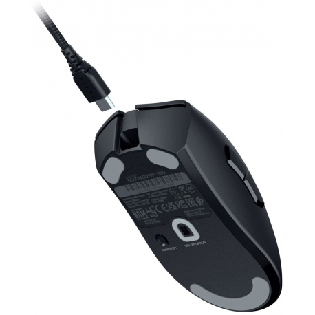 Razer DeathAdder V3 Pro - Mouse - ergonomic - right-handed - optical - 5 buttons - wireless - USB, Bluetooth - black - 3