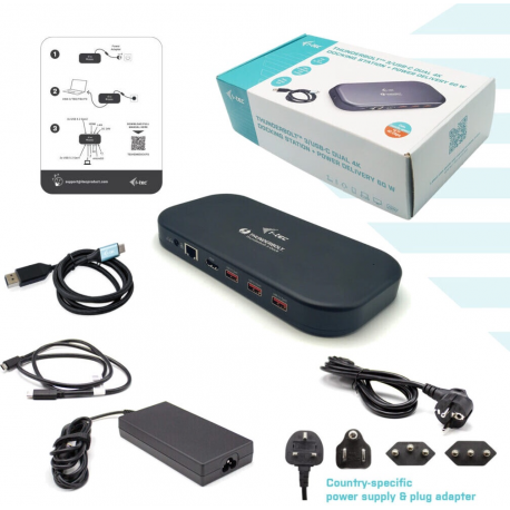 i-Tec - Docking station - Thunderbolt 3 - HDMI, Thunderbolt - GigE - 134 Watt - 2
