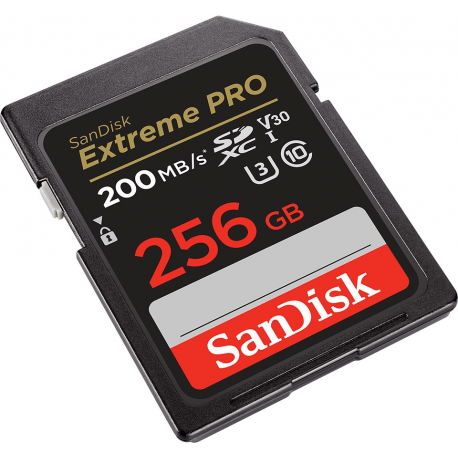 SanDisk Extreme Pro - Flash memory card - 256 GB - Video Class V30 / UHS-I U3 / Class10 - SDXC UHS-I - 1