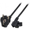 MicroConnect - Power cable - IEC 60320 C5 angled to CEE 7/7 (M) angled - 3 m - black