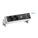 Bachmann DESK 2 - Power strip - included mounting bracket - AC 250 V - input: GST18i3 - output connectors: 2 (2 x CEE 7 / 3, 24 pin USB-C, USB) - 20 cm cord - white, black