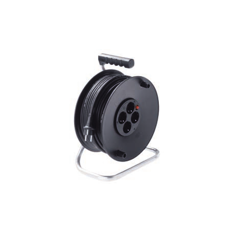 Bachmann Cable reel - Power strip - AC 250 V - output connectors: 4 - 50 m - black - 0