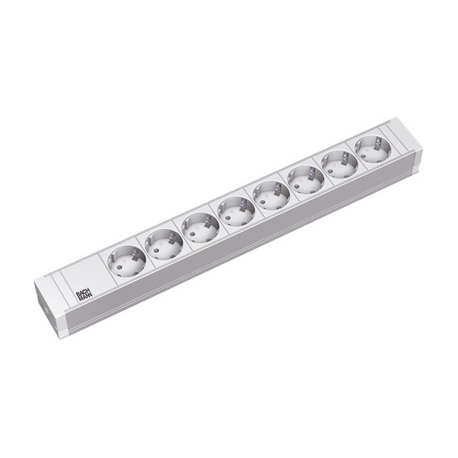 Bachmann - Power strip (rack-mountable) - AC 230 V - output connectors: 8 - 1U - 19" - 2 m - light grey - 0