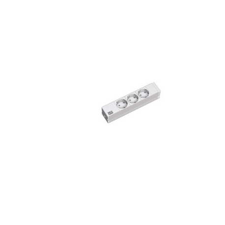 Bachmann - Power strip (rack-mountable) - output connectors: 3 - 1U - 10" - 2 m - Germany - silver, light grey, RAL 7035 - 0