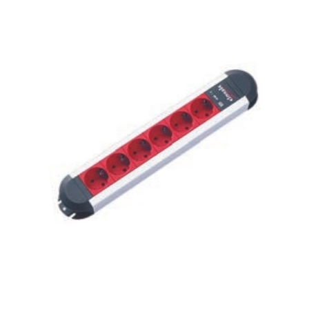 Bachmann PRIMO - Power strip - output connectors: 6 (8 x Type F) - red - 0