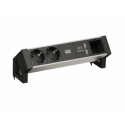 Bachmann DESK 2 ALU - Power strip - input: GST18 - output connectors: 2 (2 x power) - 20 cm - grey, black
