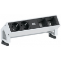 Bachmann DESK 2 - Power strip - input: GST18i3 - output connectors: 2 - 20 cm - Germany - white, RAL 9010