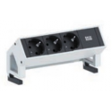Bachmann DESK 2 - Power strip - input: GST18 - output connectors: 3 - 1.5 m - Germany - white, RAL 9010