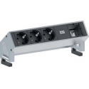 Bachmann DESK 2 - Power strip - input: GST18 - output connectors: 3 - 20 cm - black, silver