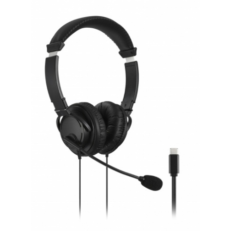 Kensington Hi-Fi USB-C Headphones with Mic - Headset - on-ear - wired - USB-C - black - 5
