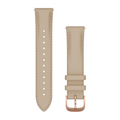 Garmin Quick Release Band - Strap for smart watch - 125-190 mm - light sand Italian leaher, 18K rose gold PVD hardware - for Approach S40; Forerunner 245, 55, 645; Venu; vívoactive 3; vívomove 3, HR, Luxe, Style - 0