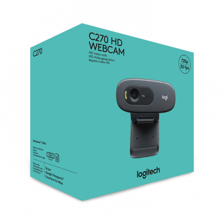 Logitech HD Webcam C270 - Webcam - colour - 1280 x 720 - audio - USB 2.0 - 5
