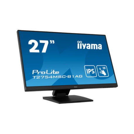 iiyama ProLite T2754MSC-B1AG - LED monitor - 27" - touchscreen - 1920 x 1080 Full HD (1080p) @ 60 Hz - IPS - 300 cd/m² - 1000:1 - 4 ms - HDMI, VGA - speakers - matte black - 3