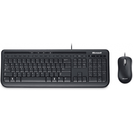 Microsoft Wired Desktop 600 - Keyboard and mouse set - USB - UK - black - 0