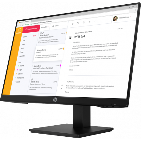 HP P24h G4 - LED monitor - 24" (23.8" viewable) - 1920 x 1080 Full HD (1080p) @ 75 Hz - IPS - 250 cd / m² - 1000:1 - 5 ms - HDMI, VGA, DisplayPort - speakers - black - for HP EliteBook 745 G5, 830 G5, 830 G6, 840 G5 - 8
