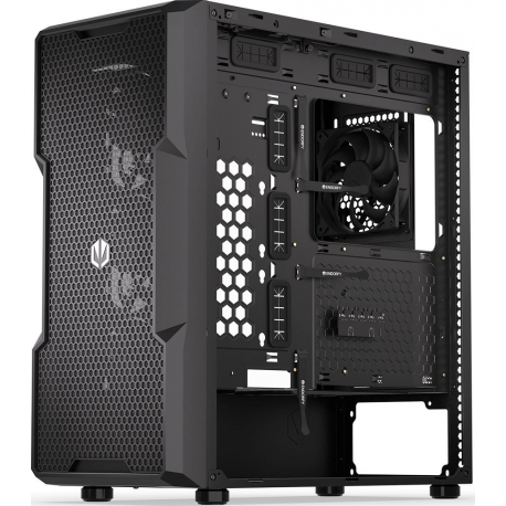 Endorfy Regnum 400 Air - PC case - ATX - windowed side panel (tempered glass) - no power supply (ATX) - black - USB / Audio - 3