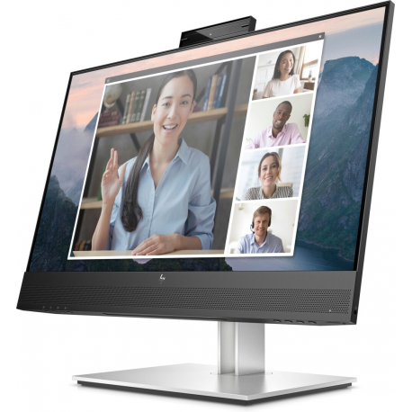 HP E24mv G4 Conferencing Monitor - E-Series - LED monitor - 23.8" - 1920 x 1080 Full HD (1080p) @ 60 Hz - IPS - 250 cd / m² - 1000:1 - 5 ms - HDMI, VGA, DisplayPort - speakers - silver, black head - for HP EliteBook 745 G5, 830 G5, 830 G6, 840 G5, 840 G6 - 4