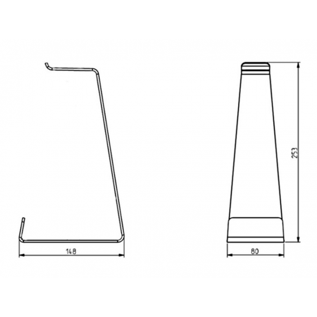 Multibrackets M Headset Holder - Mounting kit (desk stand) - for headphones / headsets - aluminium - black - desktop - 7