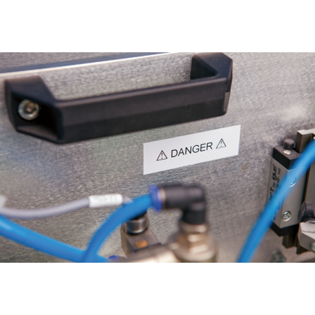 DYMO Rhino Coloured Vinyl - Vinyl - permanent adhesive - white on black - Roll (1.2 cm x 5.5 m) 1 cassette(s) tape - for DYMO ILP219; Rhino 4200, 5000, 5200, 6000; RhinoPRO 3000, 5000, 6000, 6500 - 4