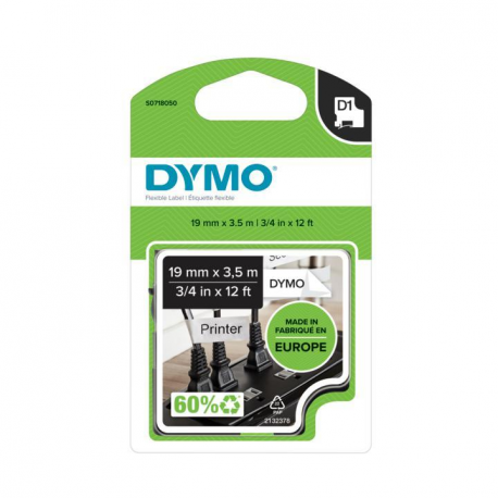 DYMO D1 - Nylon - permanent adhesive - black on white - Roll (1.9 cm x 3.5 m) 1 cassette(s) flexible label tape - for LabelMANAGER 360D, 420P, 420P Kit, 500TS, PC2, PnP - 1