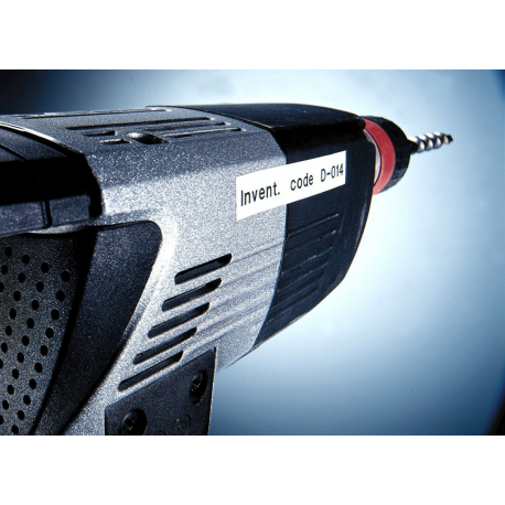 DYMO D1 - Polyester - permanent adhesive - black on white - Roll (1.2 cm x 5.5 m) 1 cassette(s) label tape - for LabelMANAGER 160, 210D, 210D Kit, 210D Kit Case, 280, 360D, 420P, 420P Kit, 500TS, PnP - 9