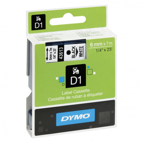 DYMO D1 - Polyester - self-adhesive - black on white - Roll (0.6cm x 7m) 1 cassette(s) label tape - for LabelMANAGER 100, 160, 210, 220, 260, 280, 300, 360, 420, Wireless PnP; LabelPOINT 250 - 4