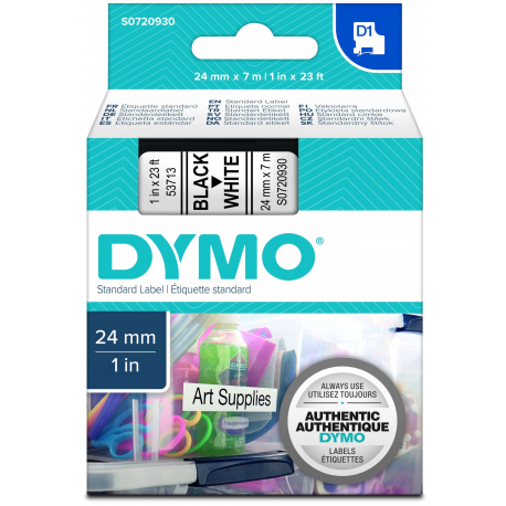 DYMO D1 - Glossy - black on white - Roll (2.4 cm x 7 m) 1 cassette(s) tape - for LabelMANAGER 450, 450D, 500TS, PC, PC2, Wireless PnP; DYMO LabelWriter 450 Duo - 1