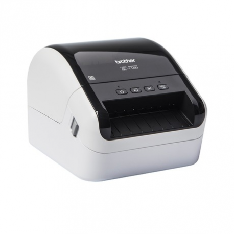 Brother QL-1100c - Label printer - direct thermal - Roll (10.36 cm) - 300 x 300 dpi - up to 110 mm/sec - USB 2.0 - cutter - white, glossy black - 2