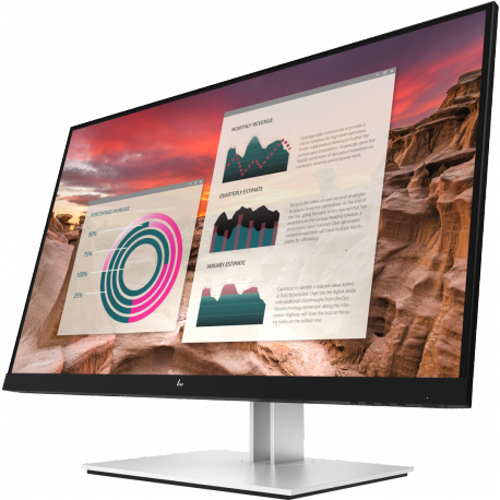 HP E27u G4 - E-Series - LED monitor - 27" - 2560 x 1440 QHD @ 60 Hz - IPS - 250 cd / m² - 1000:1 - 5 ms - HDMI, DisplayPort, USB-C - sparkling black - for Elite Mobile Thin Client mt645 G7; EliteBook 830 G6; Pro Mobile Thin Client mt440 G3 - 4