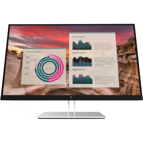 HP E27u G4 - E-Series - LED monitor - 27" - 2560 x 1440 QHD @ 60 Hz - IPS - 250 cd / m² - 1000:1 - 5 ms - HDMI, DisplayPort, USB-C - sparkling black - for Elite Mobile Thin Client mt645 G7; EliteBook 830 G6; Pro Mobile Thin Client mt440 G3 - 9