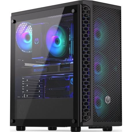 Endorfy Signum 300 ARGB - Mid tower - ATX - windowed side panel (tempered glass) - no power supply (ATX) - black - USB / Audio - 0