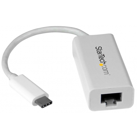 StarTech.com USB C to Gigabit Ethernet Adapter - White - USB 3.1 to RJ45 LAN Network Adapter - USB Type C to Ethernet (US1GC30W) - Network adapter - USB-C - Gigabit Ethernet - white - 0