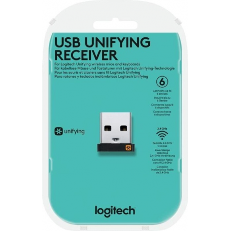 Logitech Unifying Receiver - Wireless mouse / keyboard receiver - USB - for Logitech M325, M505, M510, M515, M705, M905, Performance MX - 3