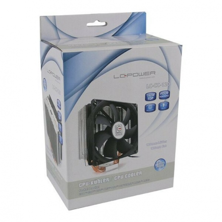 LC Power Cosmo Cool - Processor cooler - (for: LGA775, LGA1156, AM2, AM2+, LGA1366, AM3, LGA1155, AM3+, LGA2011, FM1, FM2, LGA1150, LGA2011-3, LGA1151) - aluminium - 120 mm - black / silver - 7