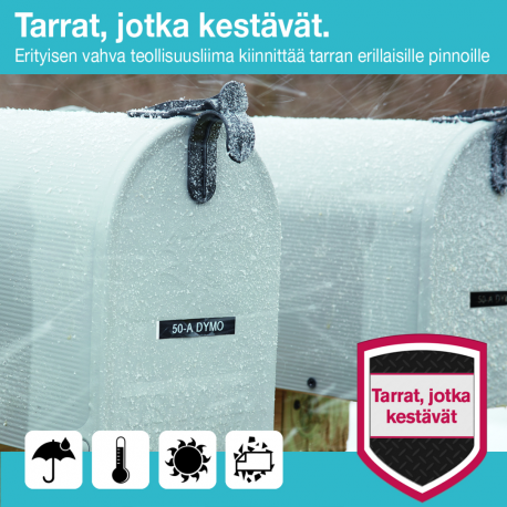 DYMO D1 Durable - Self-adhesive - black on white - Roll (1.2 cm x 5.5 m) 1 cassette(s) label tape - for LabelMANAGER 100, 150, 160, 200, 210, 220, 260, 280, 300, 360, 420, 450; MobileLabeler - 13