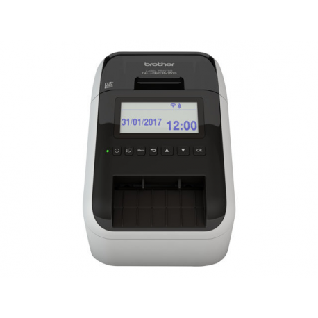 Brother QL-820NWBcVM - Label printer - two-colour (monochrome) - direct thermal - Roll (6.2 cm) - 300 x 600 dpi - up to 110 labels/min - USB 2.0, LAN, Wi-Fi(n), Bluetooth 5.2 - cutter - white, glossy black - 0