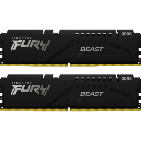 Kingston FURY Beast - DDR5 - kit - 16 GB: 2 x 8 GB - DIMM 288-pin - 5600 MHz  /  PC5-44800 - CL36 - 1.25 V - unbuffered - on-die ECC - black - 0